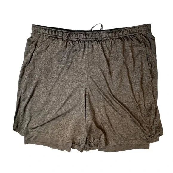 Spyder Active ProW=B Shorts Mens Size‎ XLGray Black Lined Activewear Running - Picture 2 of 6